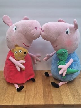Large 20" Ty Peppa and George Plush
